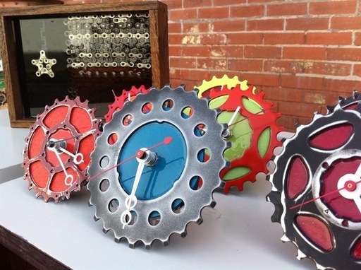 Re-geared Bicycle wheel Clocks.jpg
